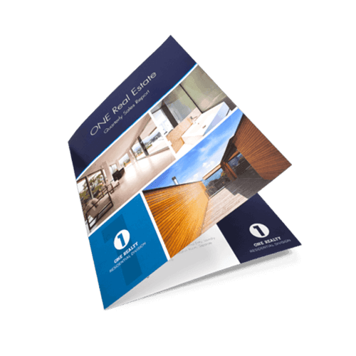 Real estate business brochure with interior photos