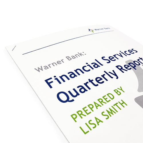 Financial services quarterly report flyer