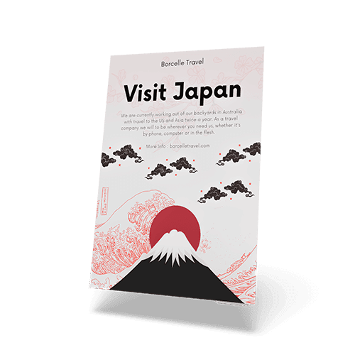 Visit Japan travel mini poster with Mount Fuji
