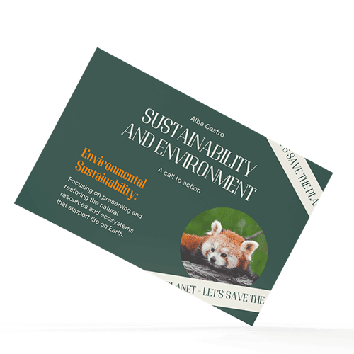 Sustainability and Environment postcards with red panda photo