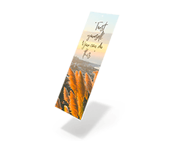 Photo bookmark with sunset field and quote