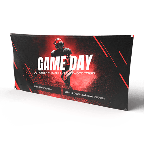 Game Day football vinyl banner