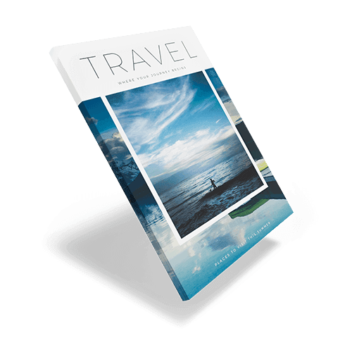 Travel magazine with beach cover