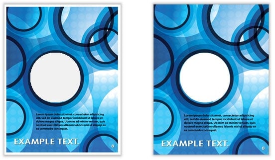 The left image is a not bleed file and has a one eighth inch margin. The right image is full bleed and has no margins.