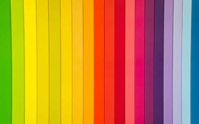Colored sheets in the color of the rainbow