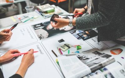 people organizing a magazine