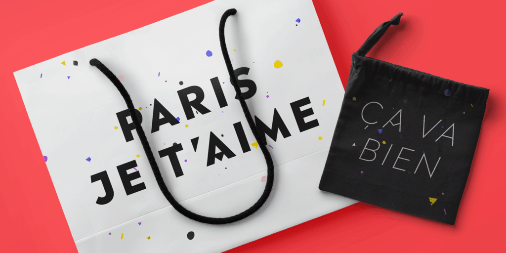 white and black gift bags