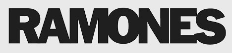 Bold black lettering spelling "Ramones" on a gray background