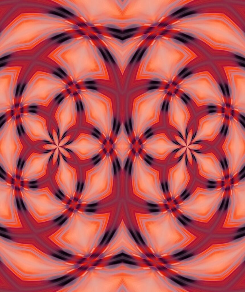 Flowing shapes and lines intersecting design