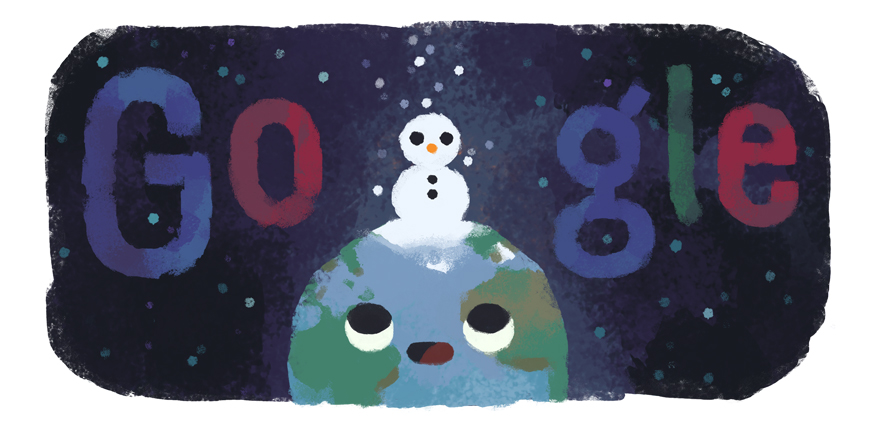 Winter themed Google logo