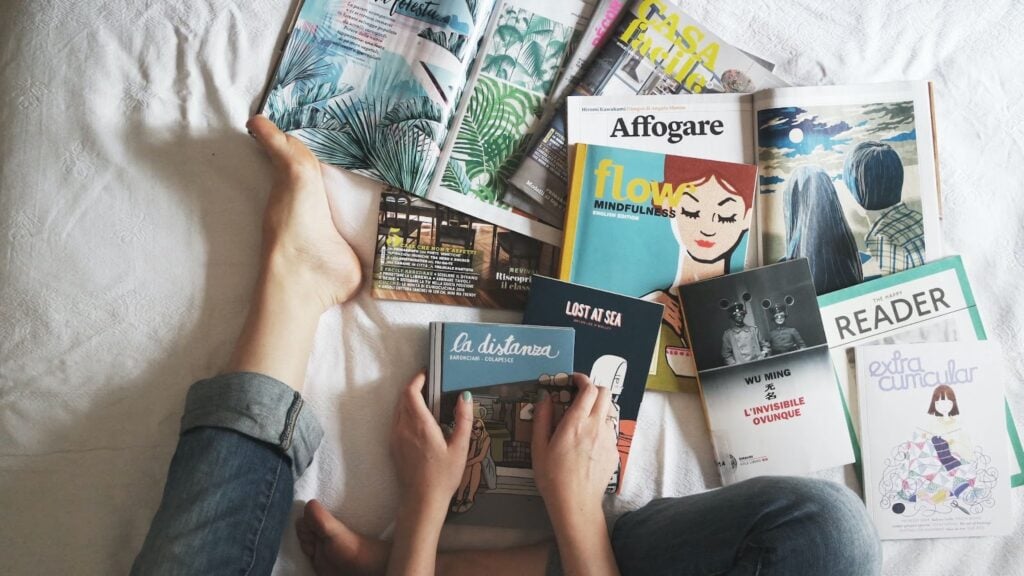 Catalog printing and books on a surface