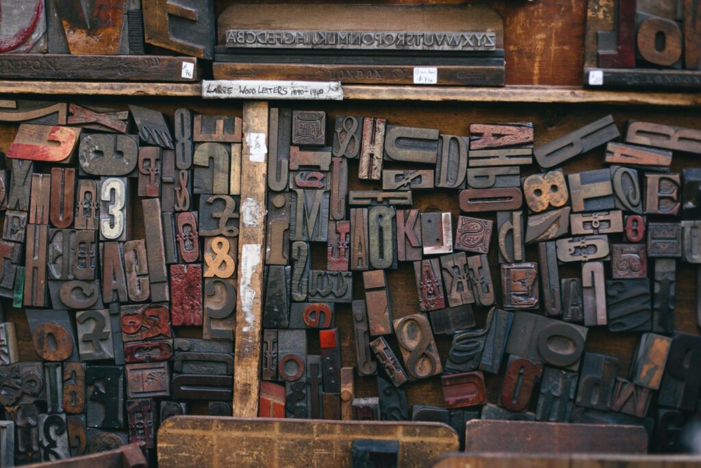Drawer filled with letters for printing