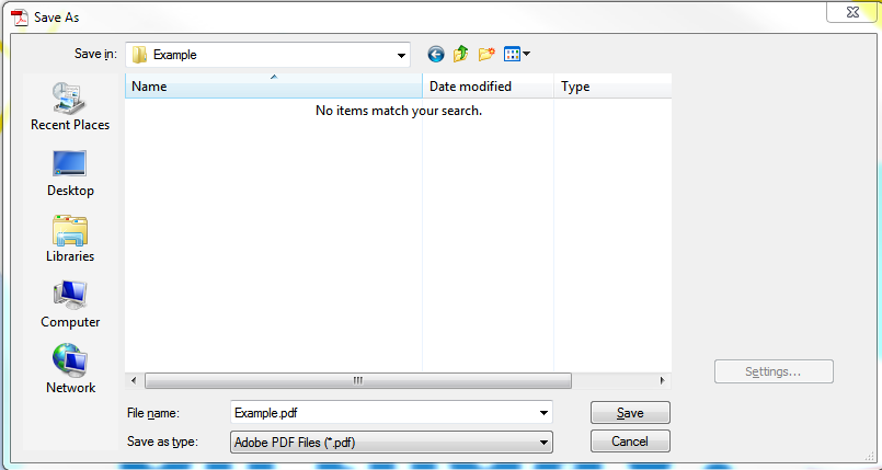 Pop-up will allow you to save as a PDF