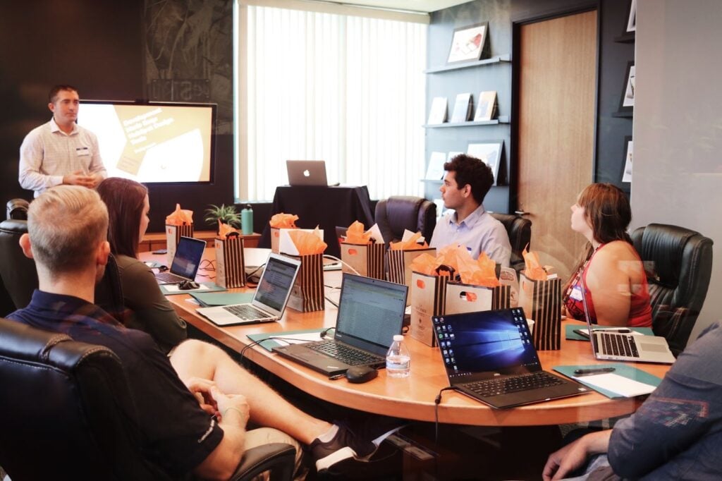 Employees in a conferance room