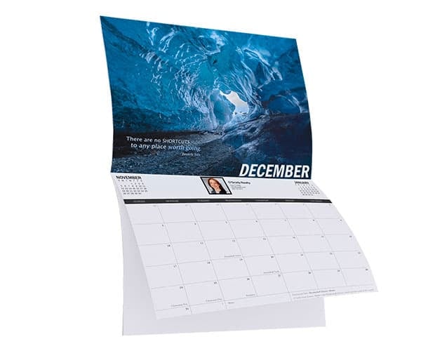 Custom calendar open to December