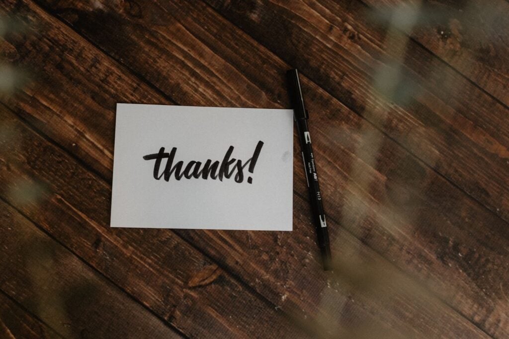 Postcard on a table