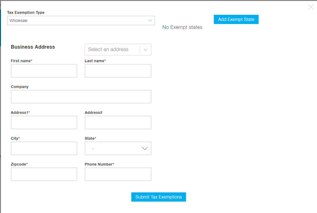 Tax Exempt form on Printivity.com