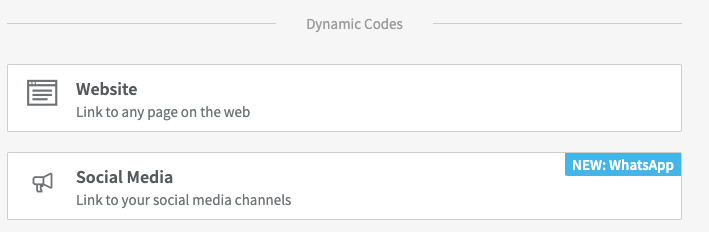 Choose dynamic QR Codes for website or social media
