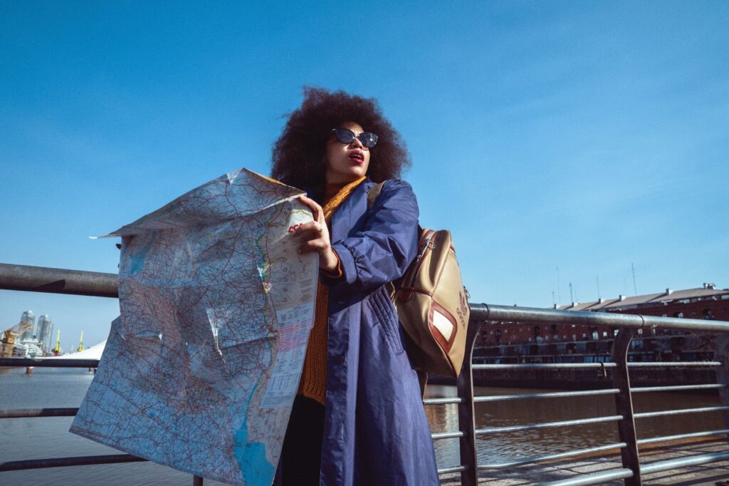 Woman holding map