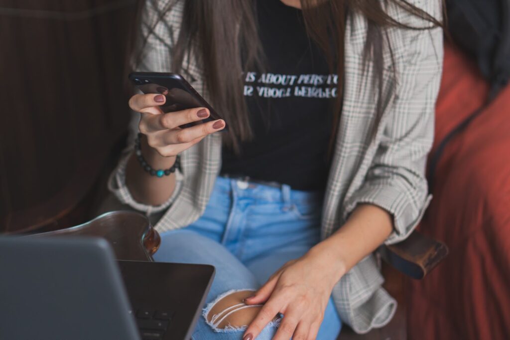 person holding phone