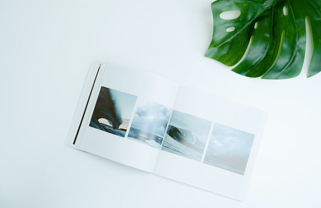 book open on a white background