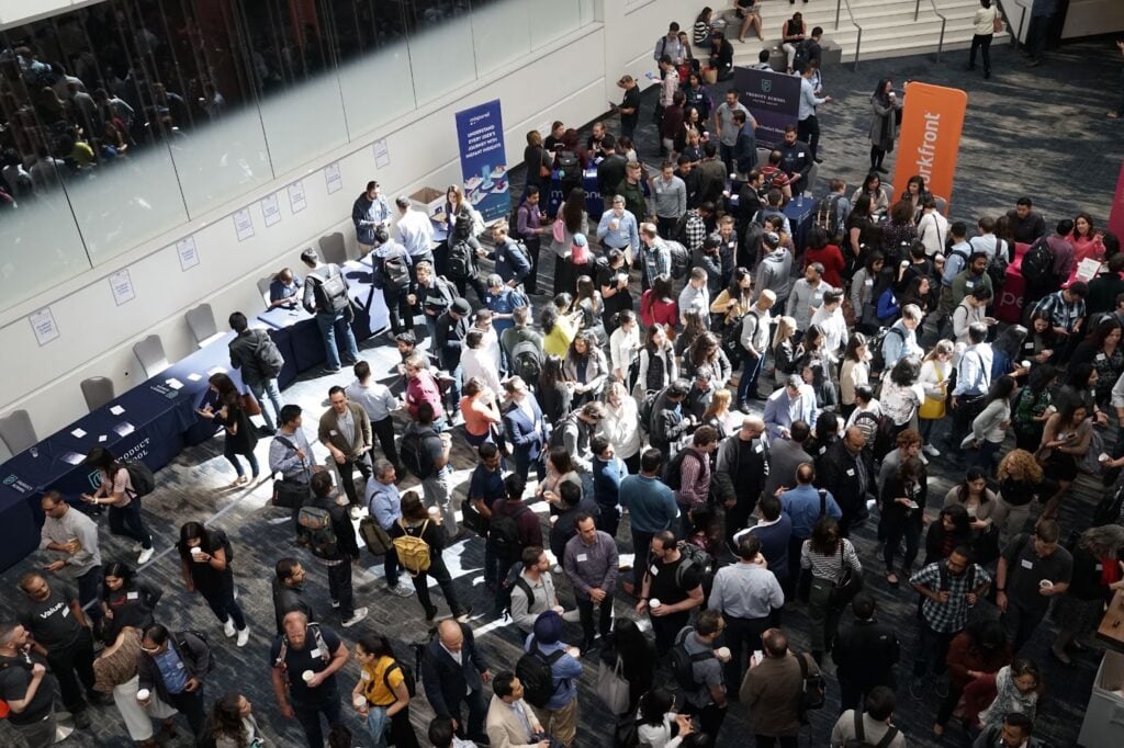 Crows of people at a trade show