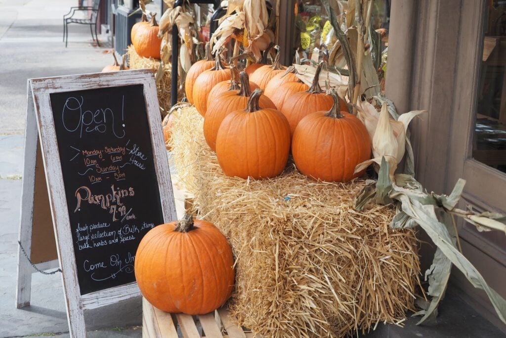 Pumpkins at a harvest market
