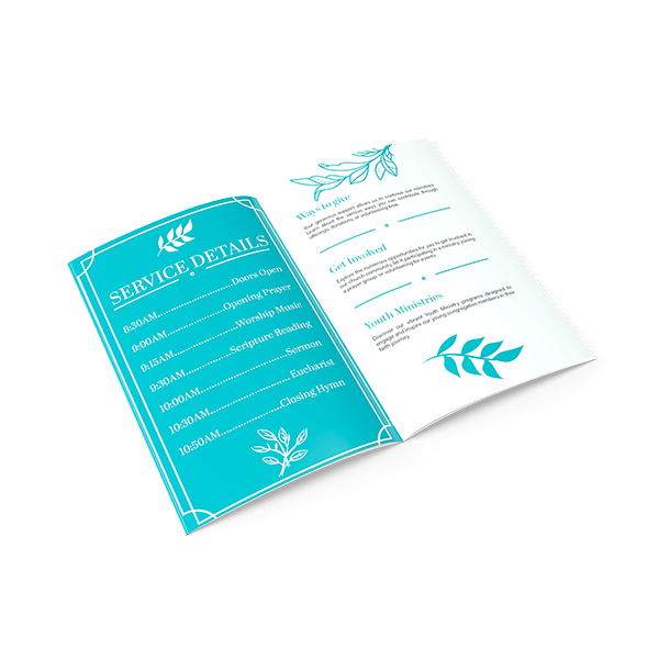 Saddle stitch church program