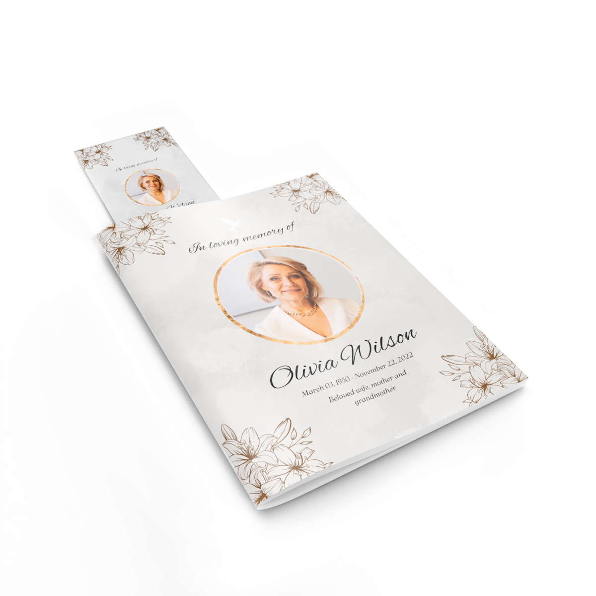 Print Funeral Bookmarks