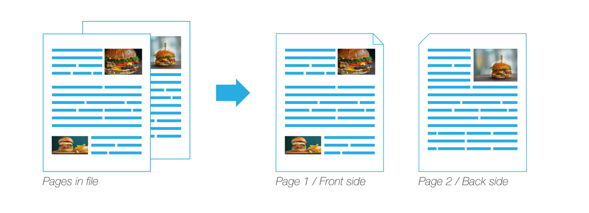 Pages in single-sheet products diagram